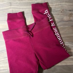 Abercrombie Kids A&F Girls Pink Jogger Fleece Leggings 5-6